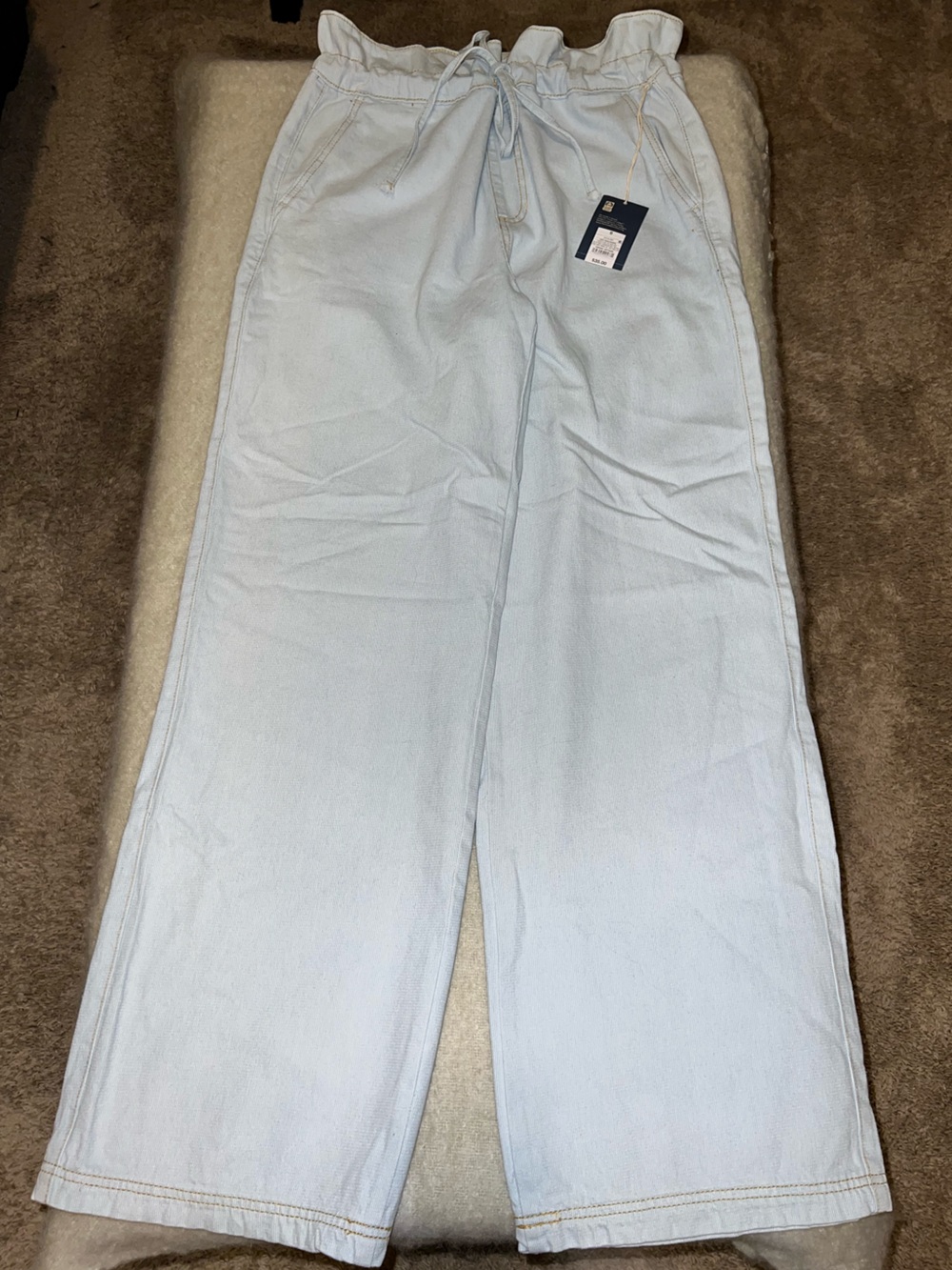 Universal Thread Light Blue Wide-Leg Drawstring Jeans